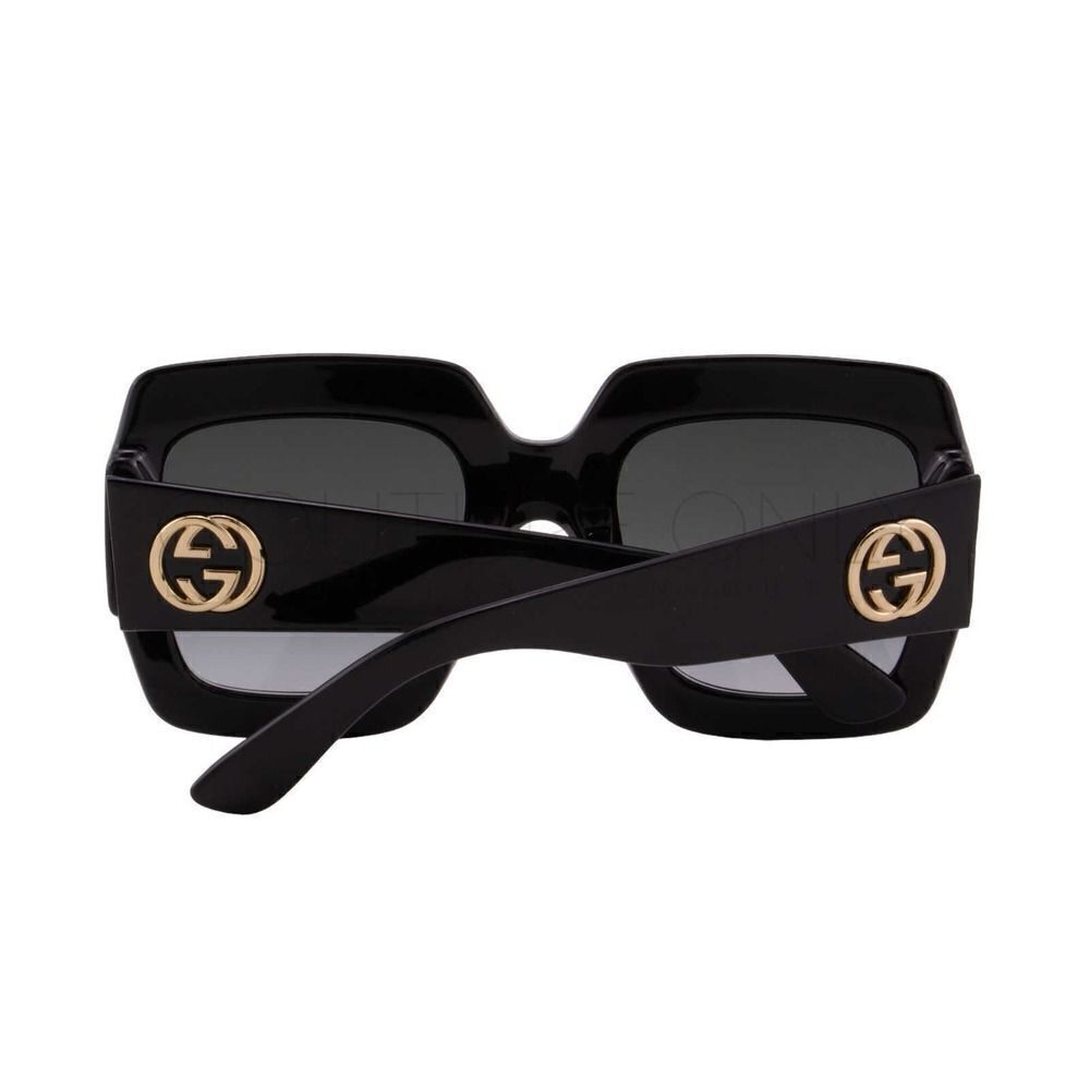 New Gucci Women Sunglasses Black Oversized Square GG0053SN-001 Gray Gradient - Picture 9 of 12